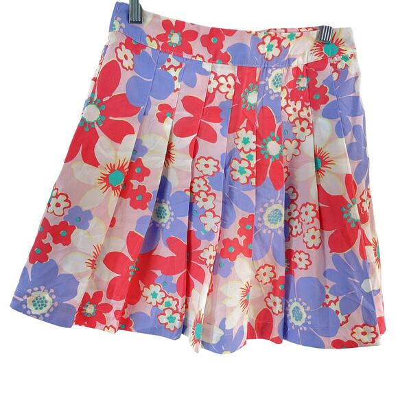 NWT Cabana Crown & Ivy Pink Multi Floral Pleated Skirt Womens Size 2 - Picture 1 of 4
